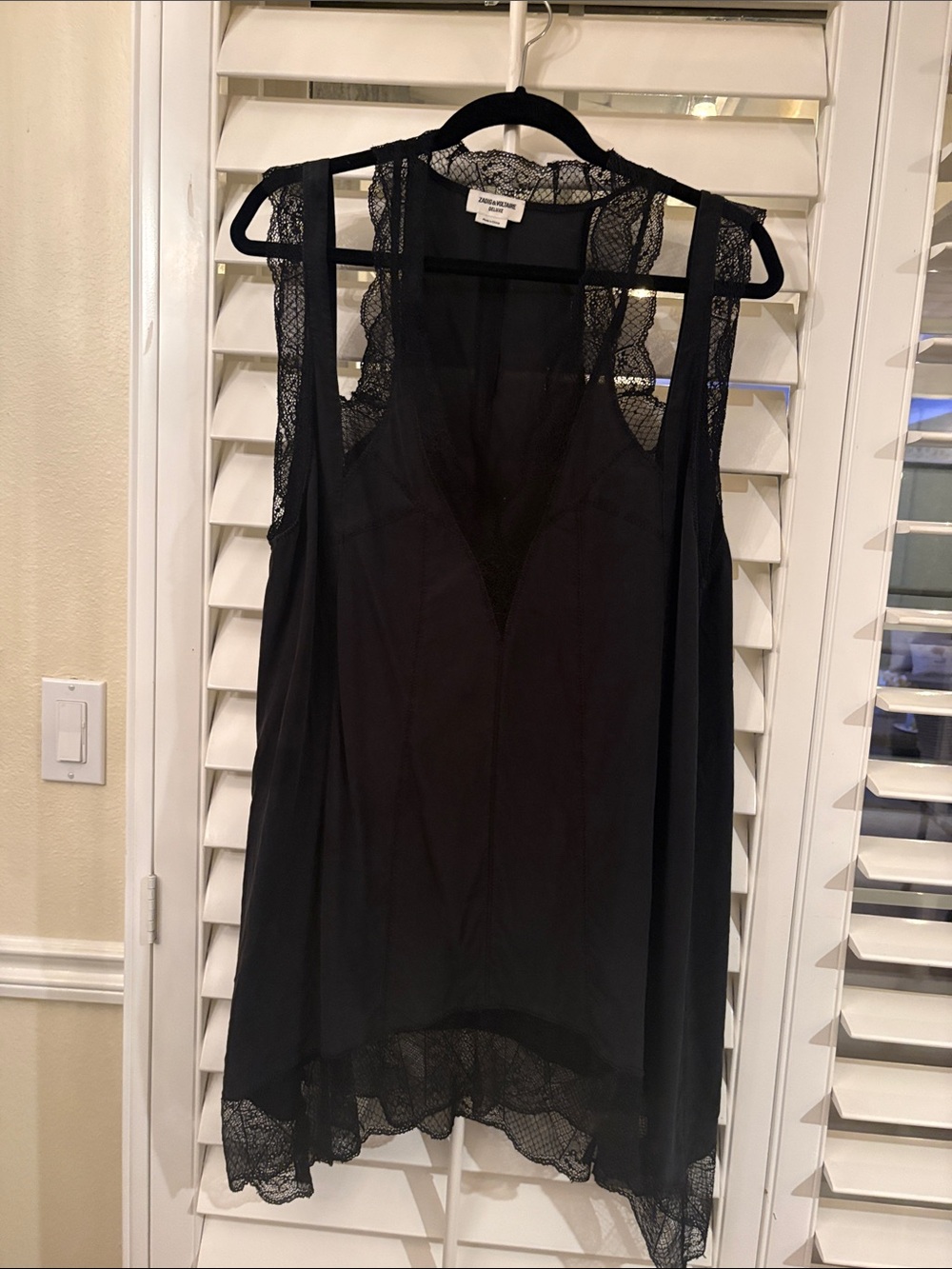 Zadig & Voltaire Black Lace-Trim Sleeveless Dress